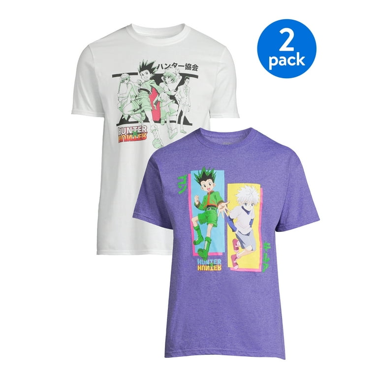 Hunter x Hunter Men's & Big Men's Cast Short Sleeve Graphic Tees, 2 Pack 