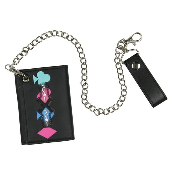 Hunter x Hunter Merch Anime Hisoka Morrow Tri-Fold Snap Closure Chain Wallet