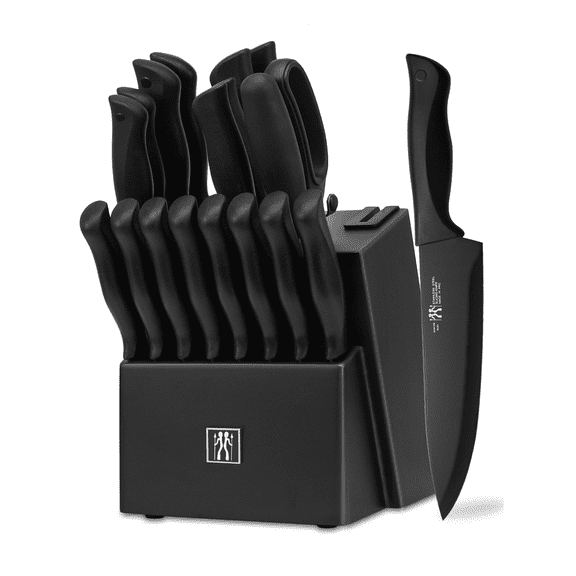 HunterDual 19-Piece Stainless Steel Kitchen Knife Set with Block Self Sharpening