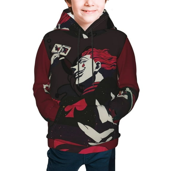 HunterXHunter Hisoka Kids' Hoodie 3D Print Sweatshirt Soft Pullover Hooded with Big Pockets Fans Gifts for Boys or Girls X-Large