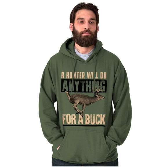 Hunters Do Anything for a Buck Pun Hoodie Sweatshirt Women Men Brisco Brands S
