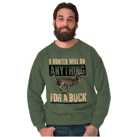Hunters Do Anything for a Buck Pun Unisex Plus Size Sweatshirt Brisco Brands 3X
