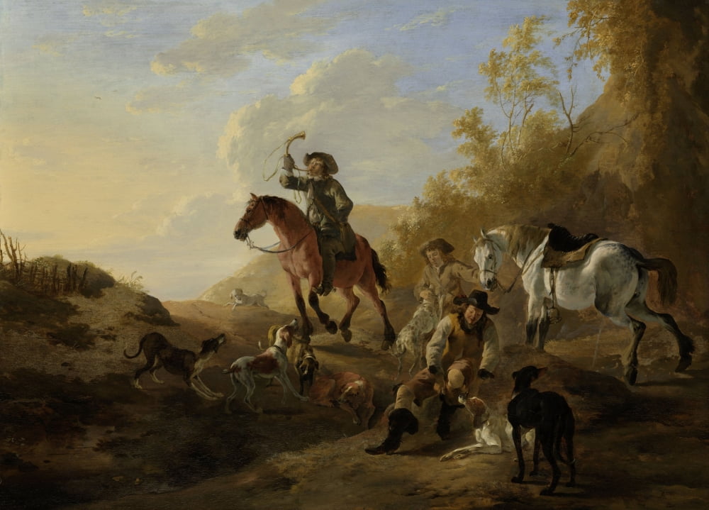 Hunters Resting Canvas Art - (36 x 24)