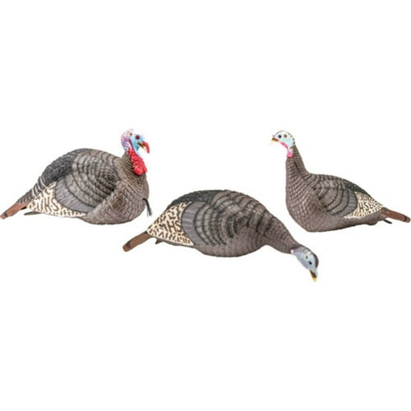 HUNTERS SPECIALTIES HS Strut Lite Flock Jake & Feeding Hen & Upright Hen Turkey Foldable Hollow Relaxed Body Realistic3-Pack Combo Set Decoys