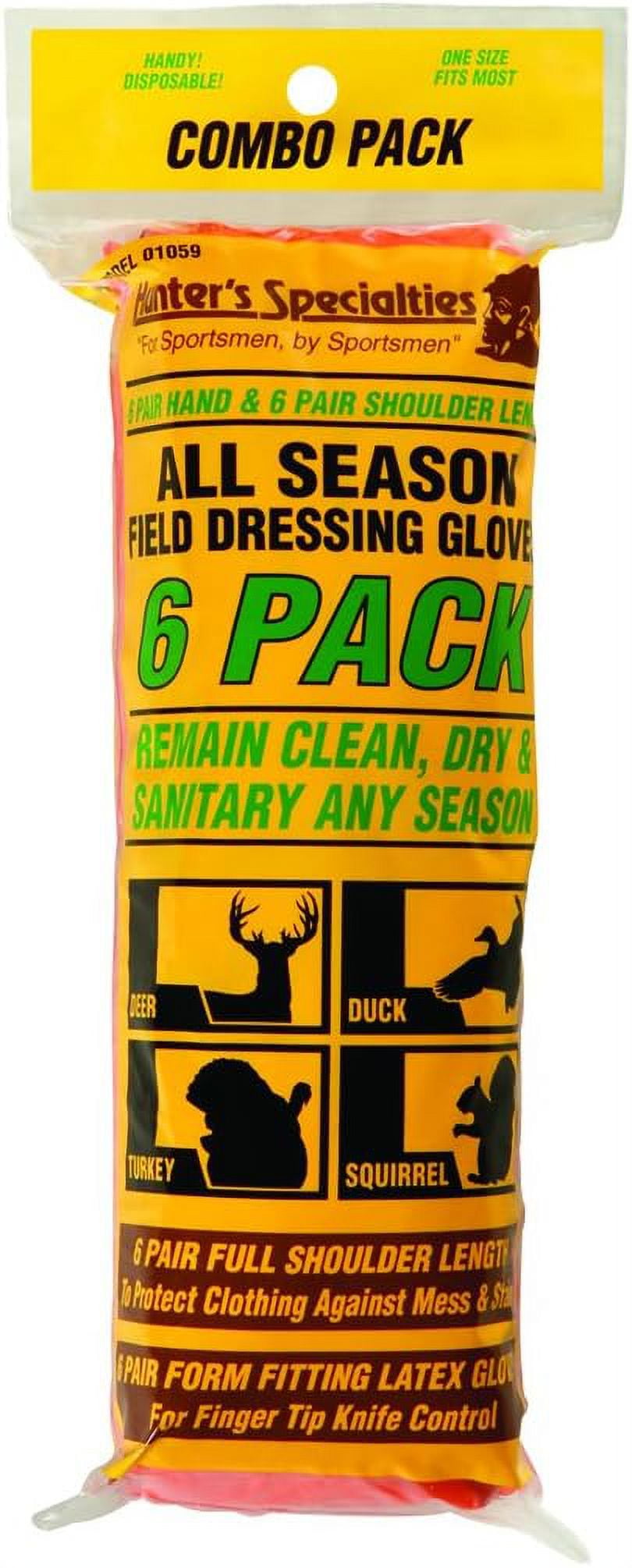 Hunters Specialties Field Dressing Gloves Combo, 6Pack