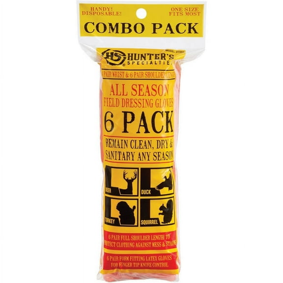 Hunters Specialties Field Dressing Gloves Combo, 6-Pack