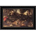 thumbnail image 1 of Hunting 24x17 Black Ornate Wood Framed Canvas Art by Carracci, Annibale, 1 of 2