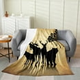 thumbnail image 1 of Hunting Bear Deer Throw Blanket Throw Size, Retro Rustic Cabin Flannel Fleece Blanket for Bed Couch, Farmhouse Moose Wildlife Fuzzy Blanket, Vintage Country Hunting Theme Plush Bed Blanket Soft Cozy, 1 of 4