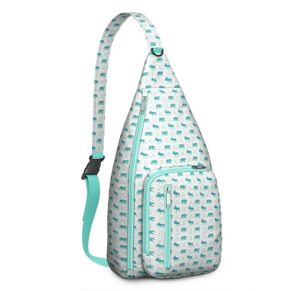 Hunting Bear Sling Backpack - Aesthetic Wild Bear Design with Artistic Details, Durable Anti-Theft Daypack for Outdoor Enthusiasts
