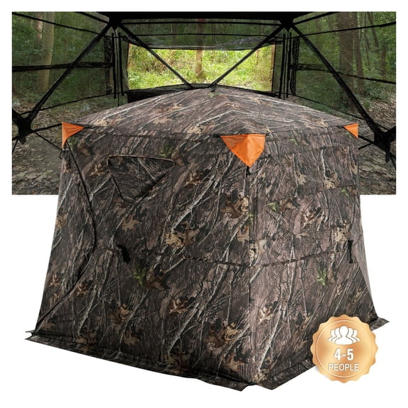 Hunting Blind 270 See Through, 4-5 Person Pop Up Deer Blind - Portable Hunting Tent with Silent Design & Carrying Bag for Turkey & Deer Hunting