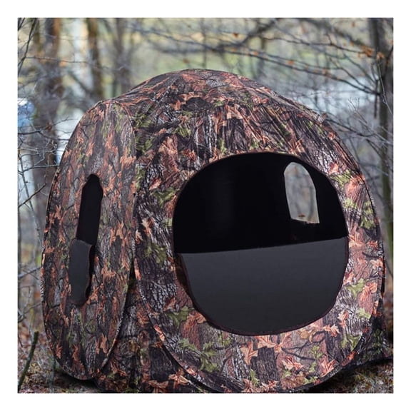 Hunting Blind Portable Camo Ground Shelter - 2-3 Person Pop-Up Enclosure
