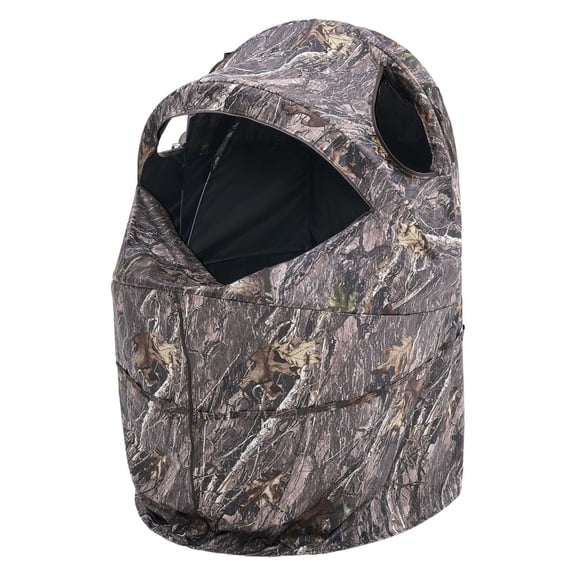 Hunting Blind Single Person, Camouflage Ground Tent, Portable Deer Turkey Shelter with Silent Zipper, Waterproof Outdoor Concealment