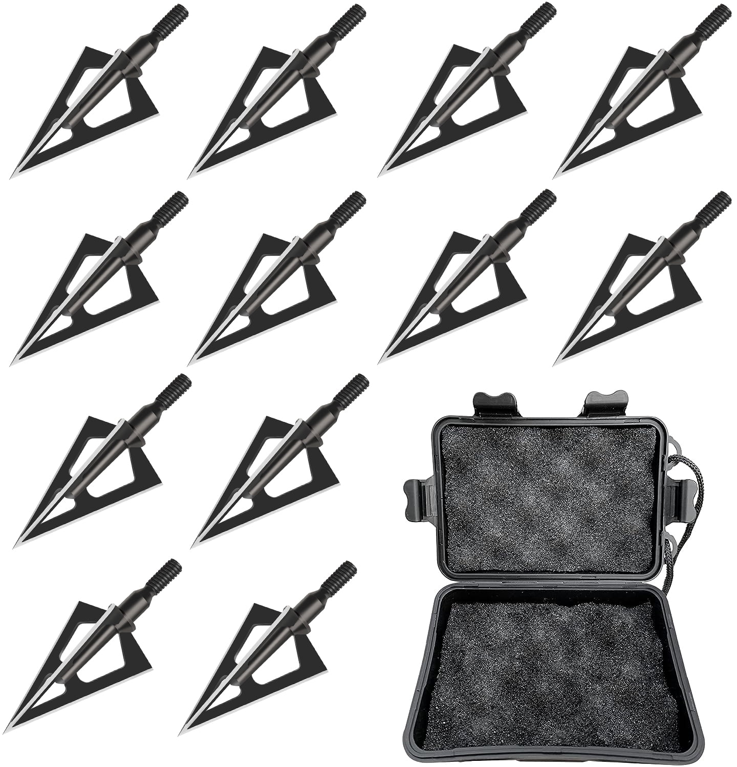 Hunting Broadheads 12PK 3 Blades Archery Broadheads 100 Grain ScrewIn