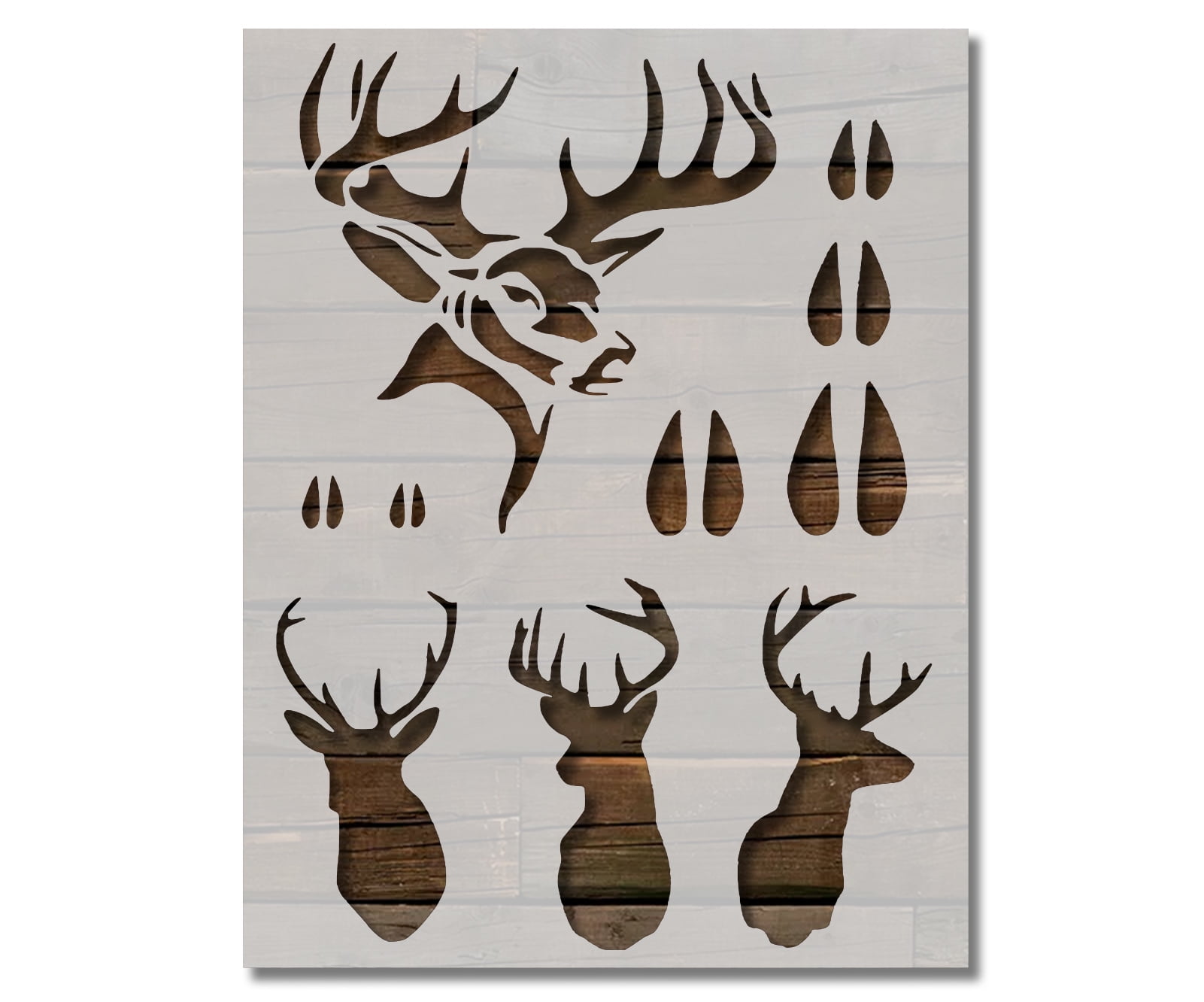 Hunting Buck Head Deer Tracks Stencil Template Reusable 8.5 x 11 for Painting on Walls, Wood, Etc. By Stencilville - Walmart.com hunting-buck-head-deer-tracks-stencil-template-reusable-8-5-x-11-for-painting-on-walls-wood-etc-by-stencilville-walmart-com