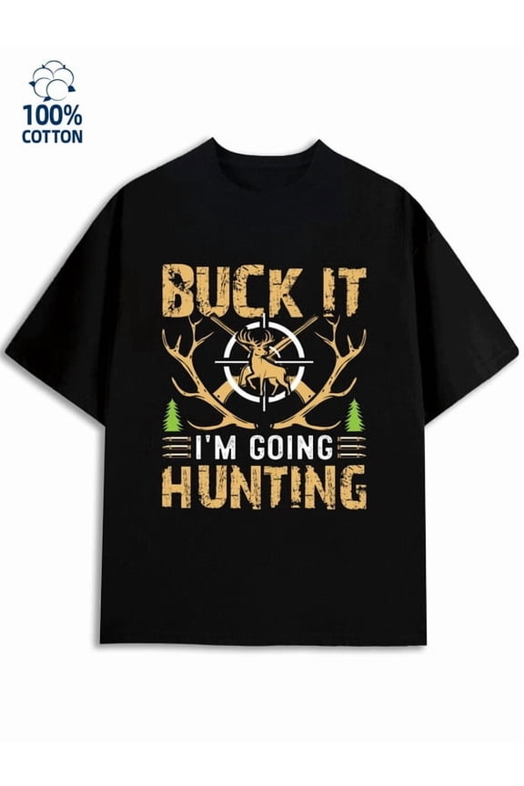 Hunting Buck Tee for men funny humor 180G 100% Cotton black wife vintage Classic Unisex Shirt Short Sleeve tshirts Basic Unisex Shirt Short Sleeve tshirts