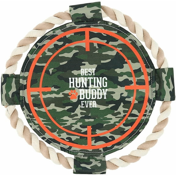 Hunting Buddy - 10" x 10" Canvas Dog Toy on Rope