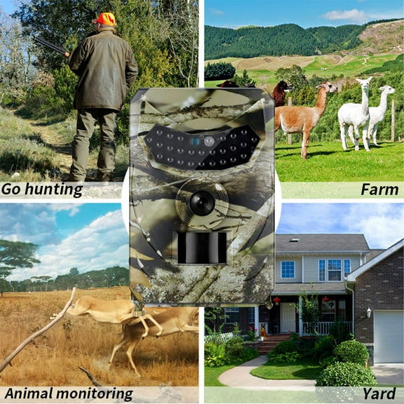 Hunting Camera under $5! Yannianjz Hunting Camera 12MP Photo Trap, Night Vision Trail Camera 1080P, Infrared Motion Activated Wildlife Camera, IP56 Waterproof, for Outdoor, Security, Observation