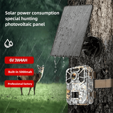 Hunting Camera Dual Voltage Solar Panel YN2-6V12V | IP66 Waterproof + 4000mAh Battery Storage, Compatible with Night Vision/Infrared Cameras