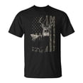 thumbnail image 1 of Hunting Camo American Flag Deer Camouflage Back T-Shirt – Outdoor Sports Tee – Patriotic Hunting Graphic Shirt – Realtree Style Cotton Top for Men, 1 of 3