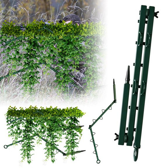 Hunting Camo Branch Stand,Waterproof Portable Tree Support with Realistic Oak Foliage, Adjustable Camouflage Rack for Deer Wild Boar Bow Hunting Camping Concealment