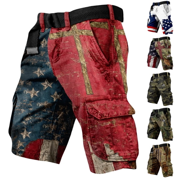 Hunting Camo Cargo Shorts with Multiple Pockets and Relaxed Fit, Awesome For Deer Season Fishing Trips Or Outdoor Hunts Multicolor L