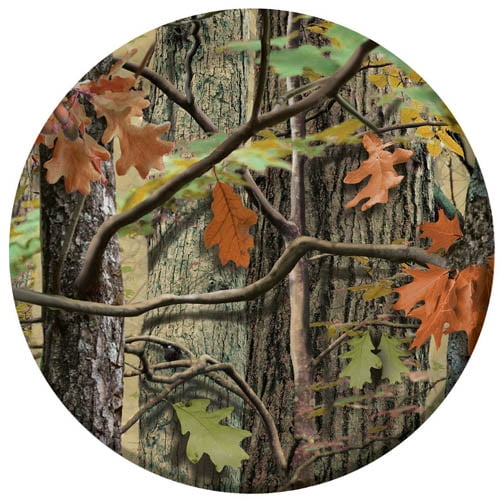 Hunting Camo Round Paper Plates 8 Count for 8 Guests