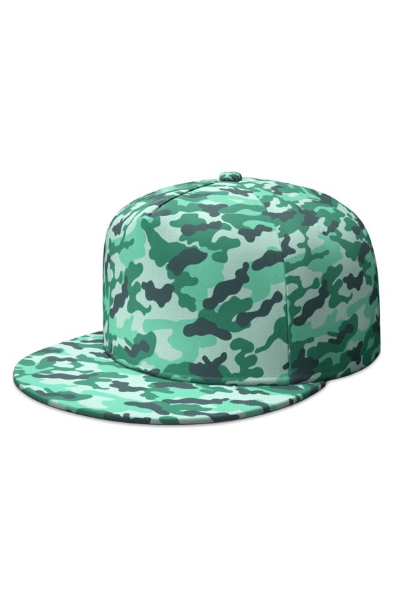 Hunting Camo Trucker Hat - Trendy Flat Visor Cap for Outdoor Activities & Sports | Military Jungle Pattern
