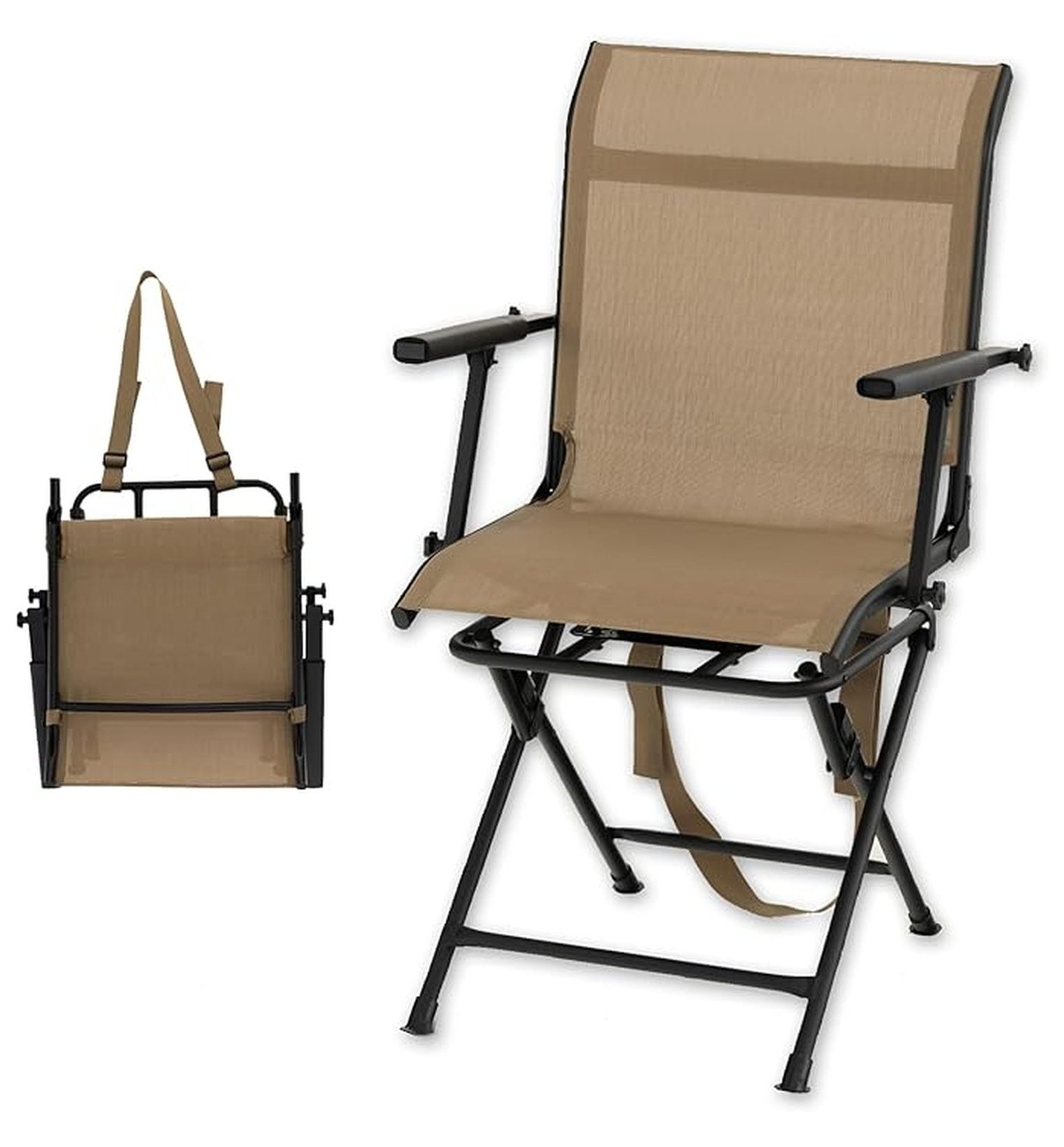 Hunting Chair, 360 Degree Swivel Hunting Blind Chair with Carry Handle, 330 lbs Capacity, Comfortable, Waterproof, Portable and Silent Folding Dove Hunting Chair for Blinds