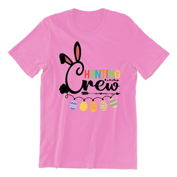 Hunting Crew Easter Bunny Egg Hunting Christian Event Men's T-shirt, L, Azalea Pink