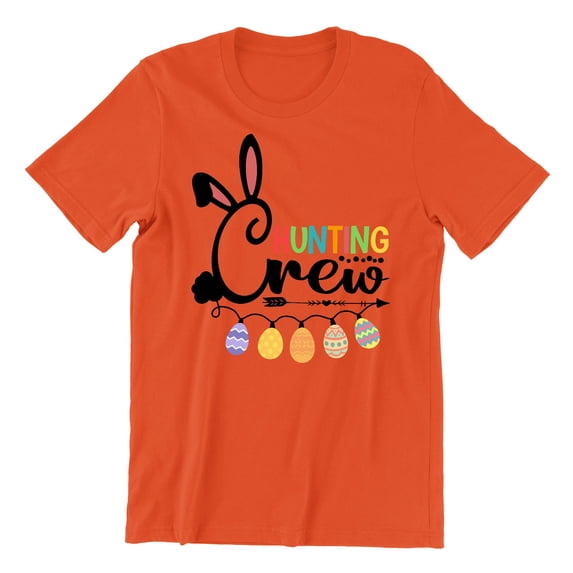 Hunting Crew Easter Bunny Egg Hunting Christian Event Men's T-shirt, L, Orange