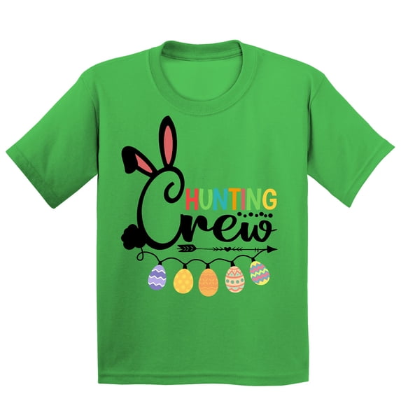 Hunting Crew Easter Bunny Egg Hunting Christian Event Youth T-shirt, Youth M, Green