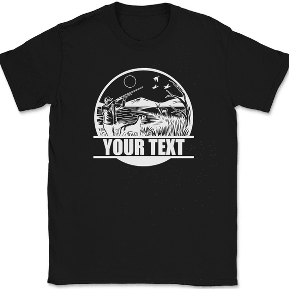 Hunting Custom Your Text Personalized T-Shirt Duck Group Trip Hobby Tee - Black, S