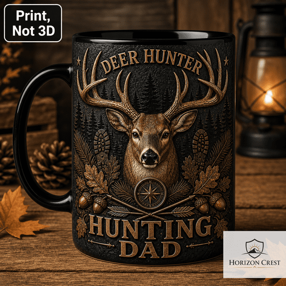 Hunting Dad Mug Deer Hunter Coffee Cup Gift for Dad, Father’s Day Hunter Present