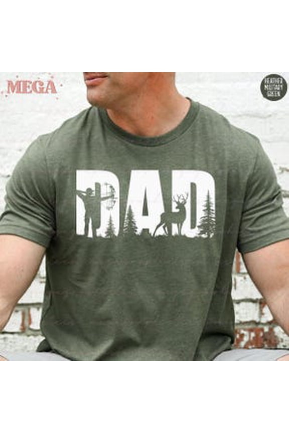Hunting Dad Shirt, Deer Hunter Gift for Dad, Buck Antlers Tee, Outdoorsman Shirt, Hunter Dad Gift 003611