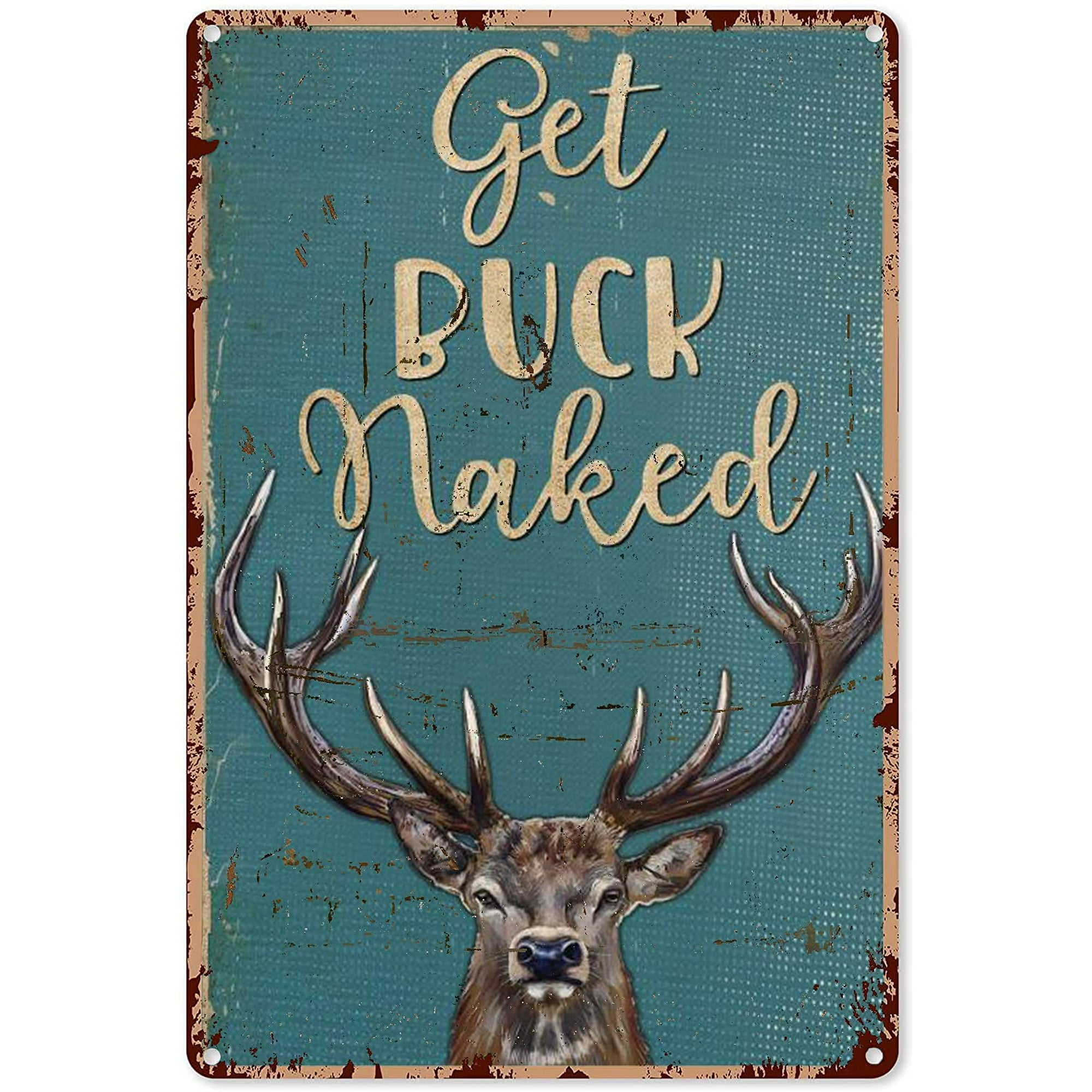Hunting Decorations for Party Deer Hunting Get Buck Naked Metal ...