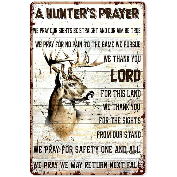 Hunting Decorations for Party Deer Hunting Get Buck Naked Metal Sign Decor Tin Aluminum Sign Wall Art Metal Poster for Men Home Bar Party Garage Bathroom 12x8 Inch