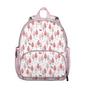 Hunting Deer Student Backpack – Artistic Rustic Print With Wild Woodland Buck Nature Design Nordic Ethnic Geometric Aesthetic