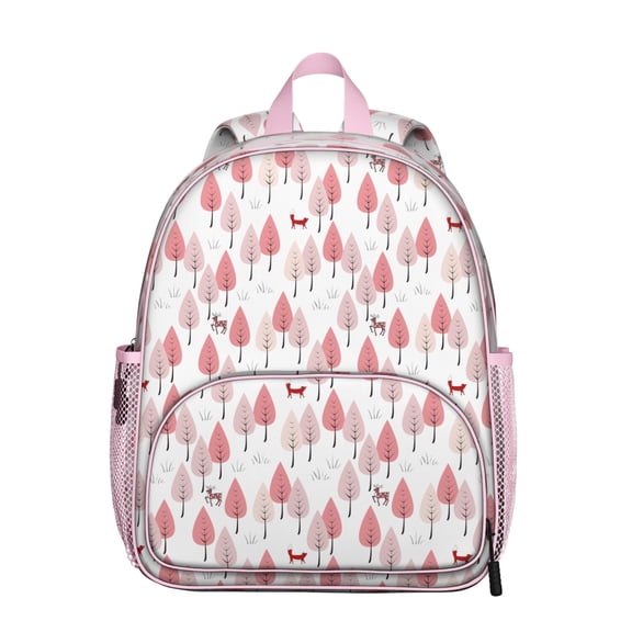 Hunting Deer Student Backpack – Artistic Rustic Print With Wild Woodland Buck Nature Design Nordic Ethnic Geometric Aesthetic