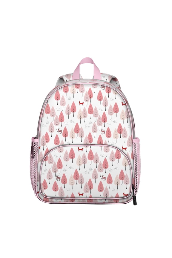 Hunting Deer Student Backpack – Artistic Rustic Print With Wild Woodland Buck Nature Design Nordic Ethnic Geometric Aesthetic