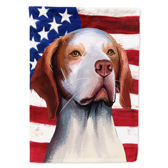 Hunting Dog American Flag Flag Canvas House Size