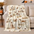 thumbnail image 1 of Hunting Dogs Pheasants Autumn Field Scene, Cozy Rustic Scene, Warm Flannel Blanket for Cabin and Lodge with Detailed Artwork, Animal Lovers Thanksgiving Gift, Rustic Home Decor, 1 of 9