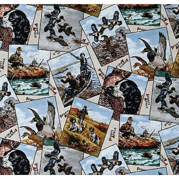 Hunting Dogs Sport AField Cotton Fabric