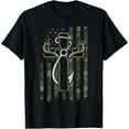 thumbnail image 1 of Hunting Fishing Faith - Christian Hunter Fisherman Camo USA T-ShirtMen and women, Black T-shirt, size: Extra large, 1 of 4