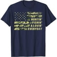 thumbnail image 1 of Hunting Fishing Loving Every Day Camo American Flag Patriot Softstyle Unisex T-Shirt,Navy Color,Size 2T, 1 of 5