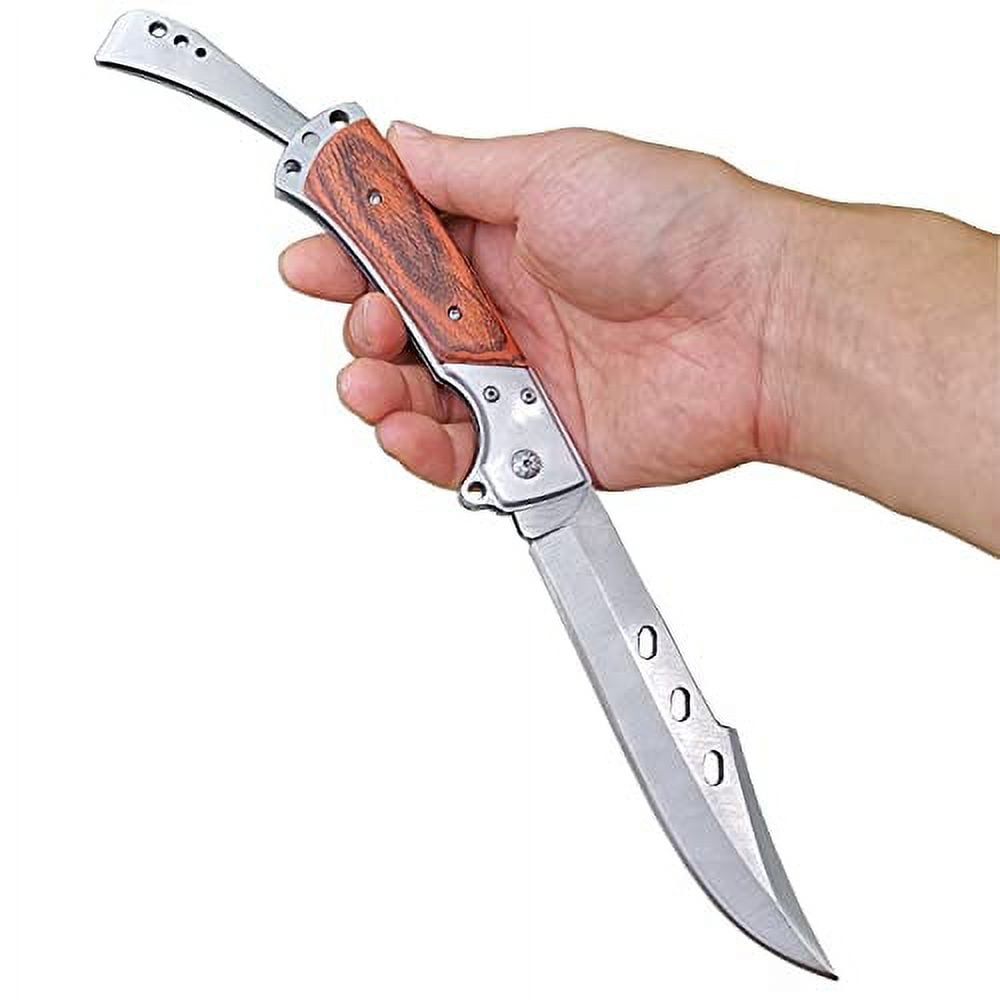 Hunting Folding Knife with Rosewood Handle Tactical EDC Pocket Knife