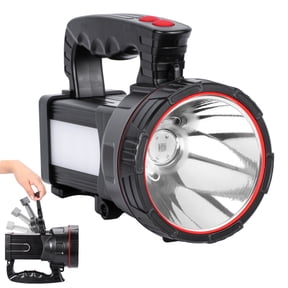 Hunting Friends Super Bright LED Rechargeable Handheld Spotlight High Powered Tactical Waterproof Flashlight with Side Light and USB Power Bank
