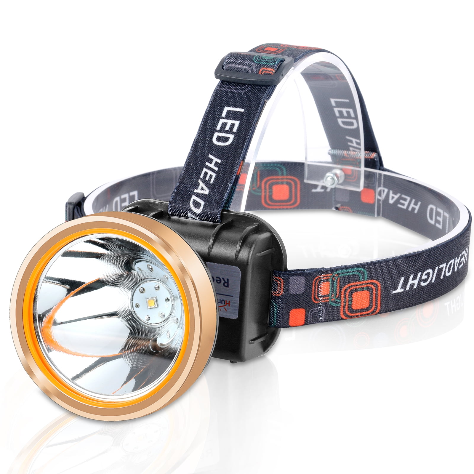 Hunting friends LED Rechargeable Headlamp Spotlight Headlight Waterproof Head Flashlight Coon Hunting Lights Fishing Lamp Searchlight for Outdoor,Camp : Super Bright Safety Mining Light Rechargeable LED