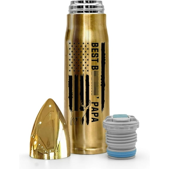 Hunting Gifts For Men - 17oz Stainless Steel Bullet Tumbler - Birthday, Christmas Gifts For Grandpa, Dad, Papa, Husband, Brother, Him - Papa gifts, Grandpa gifts, Funny gifts for men