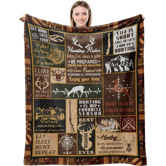 Hunting Gifts for Men Blanket, Hunting Gifts, Deer Hunting Gift for Men, Unique Gifts for Hunters Men, Hunter Gift, Gifts for Hunter, Hunting Gifts for Him, Hunting Gear Gifts Blanket 50"X60"