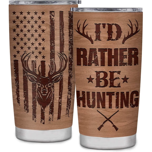 Hunting Gifts for Men, Hunting Tumbler 20oz, I''d Rather Be Hunting Tumbler Cup Gift for Hunting Lovers, Hunting Gift for Dad Son Husband Friends Birthday Christmas Gifts